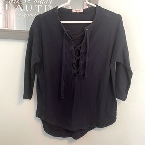 Madewell navy blue lace front top size XXS